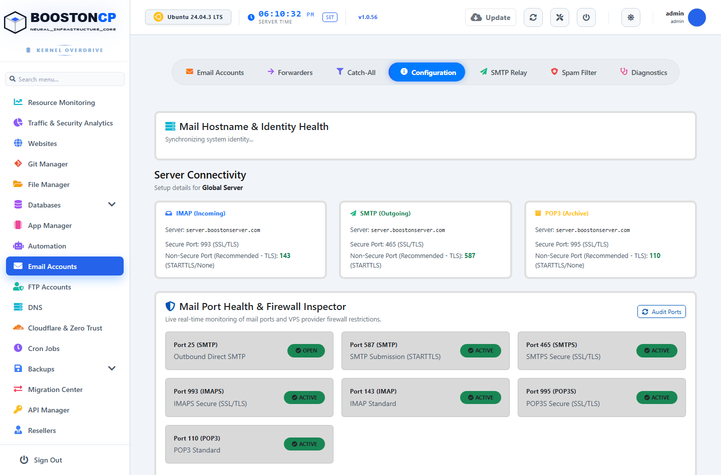 BoostonCP Email Client Configuration