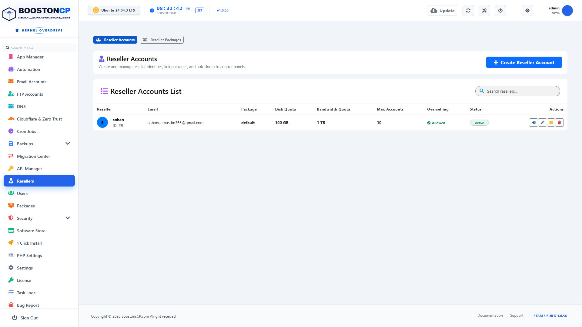 BoostonCP Reseller Accounts Tab