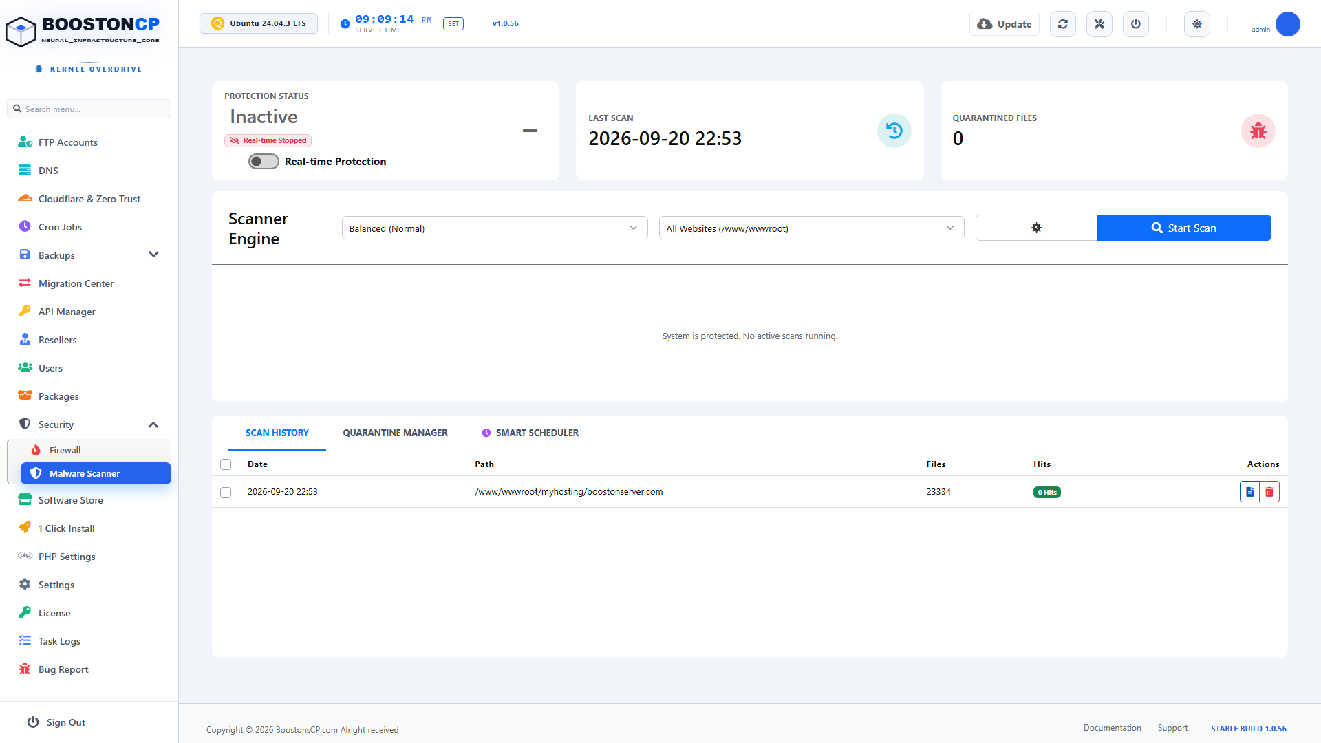 BoostonCP Sentinel Malware Scanner