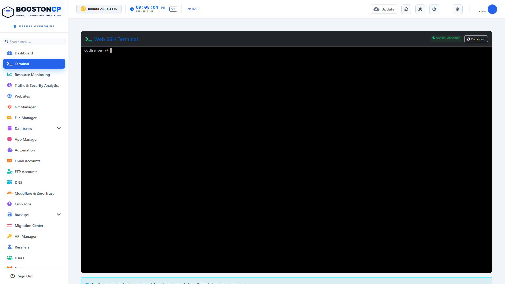 BoostonCP Web Terminal