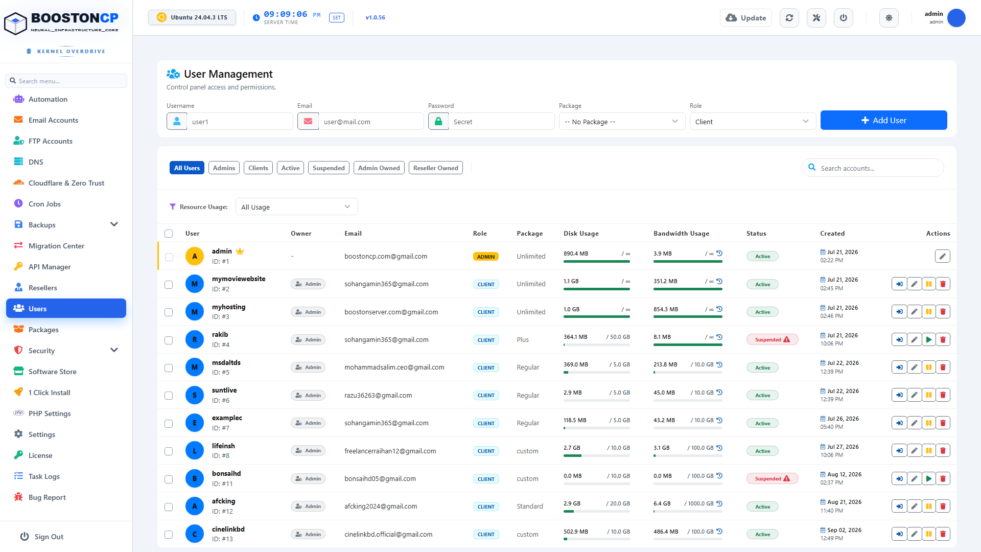 BoostonCP User Management
