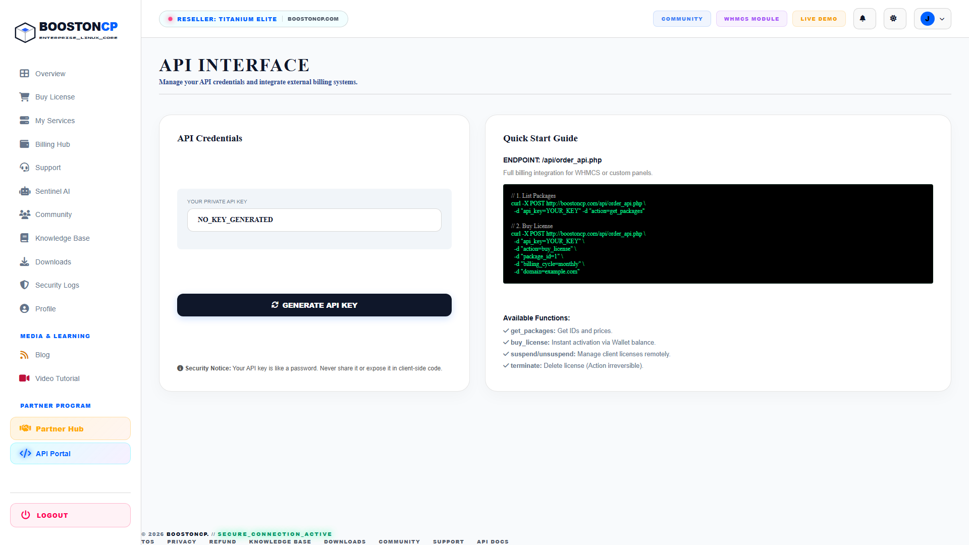 BoostonCP API Interface & Integration Portal