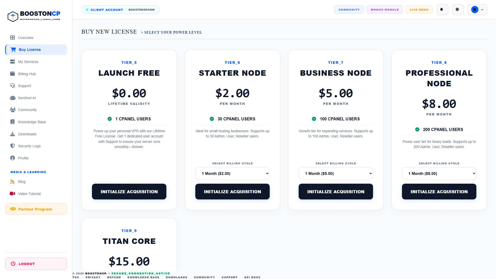 BoostonCP License Store Interface