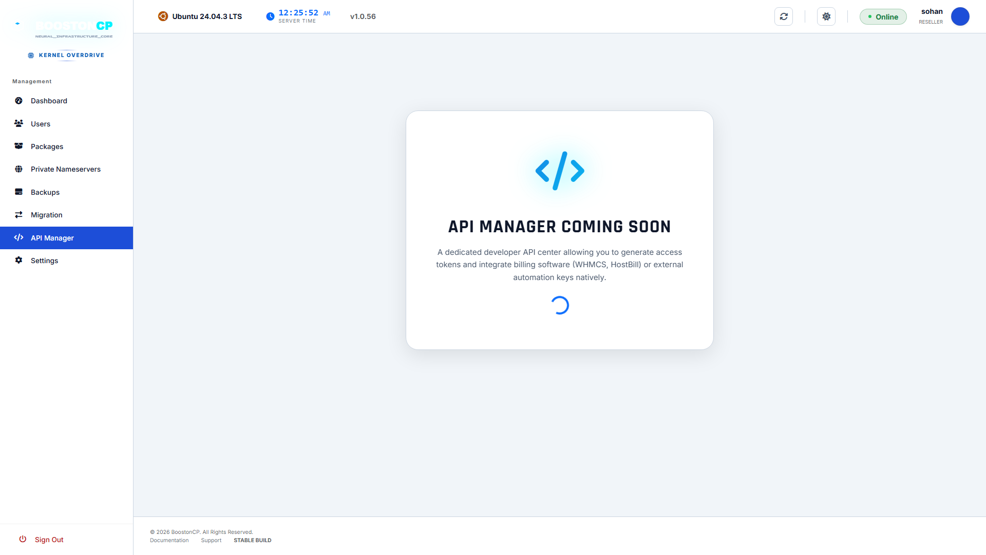 BoostonCP Reseller API Manager