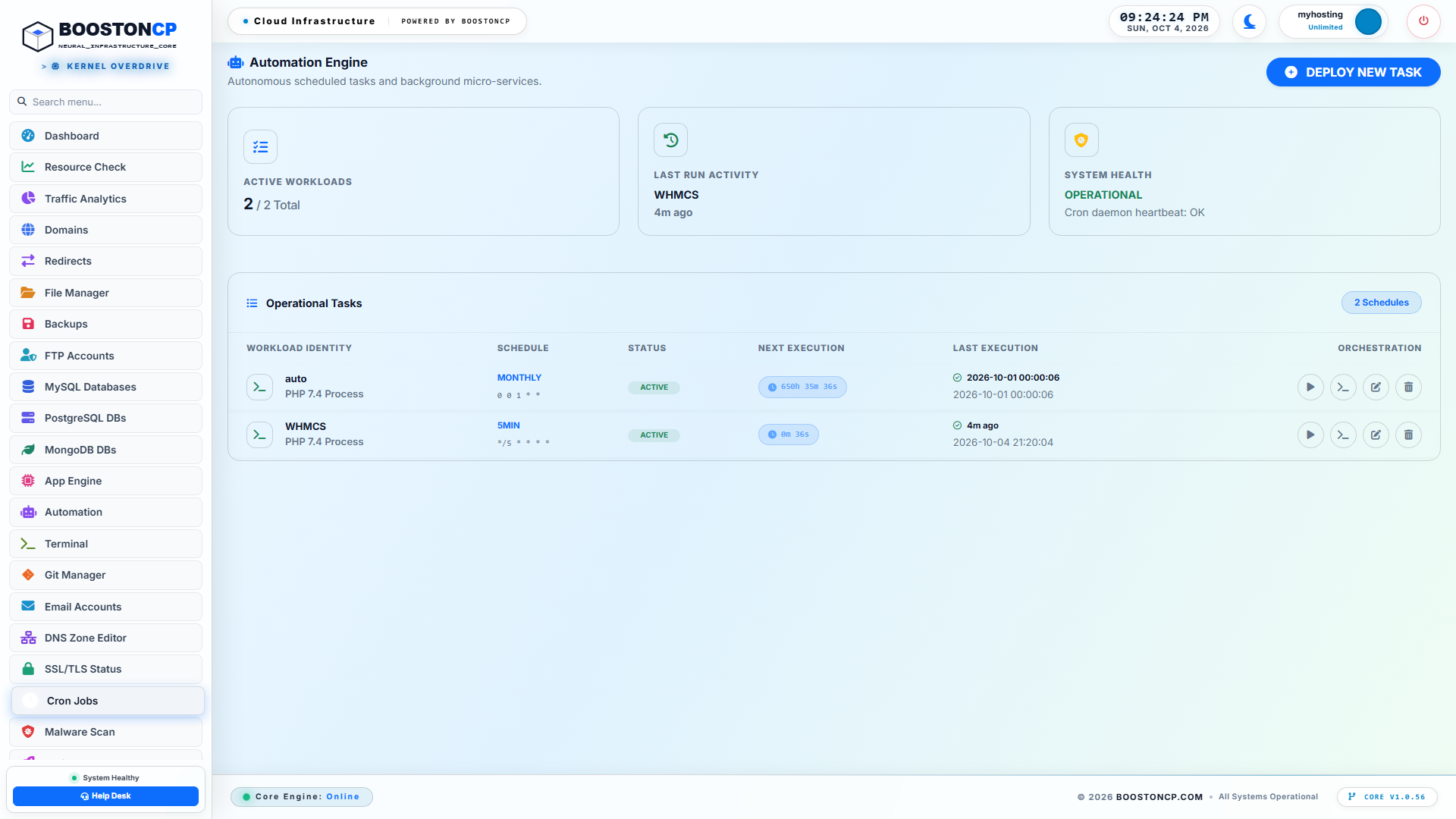 BoostonCP Cron Jobs Management Overview