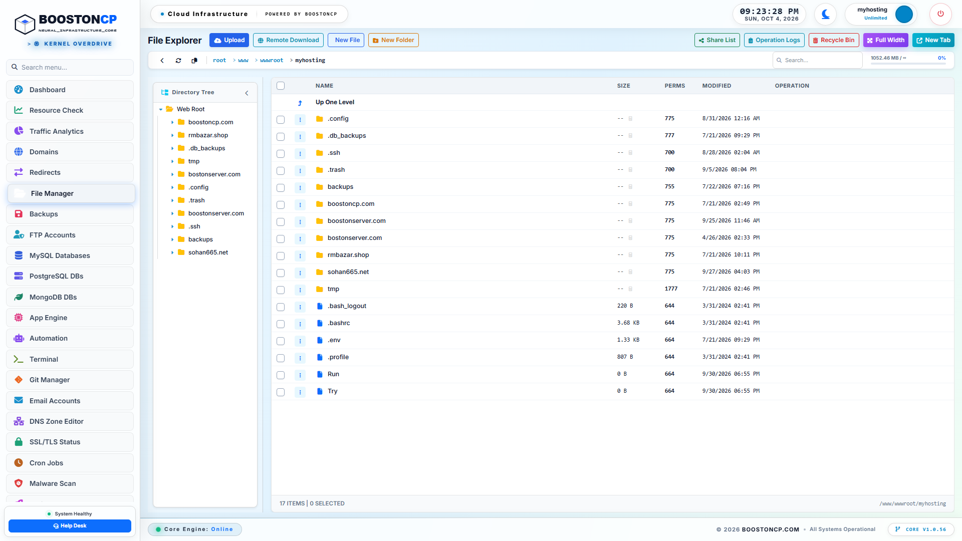 BoostonCP Web File Manager Overview