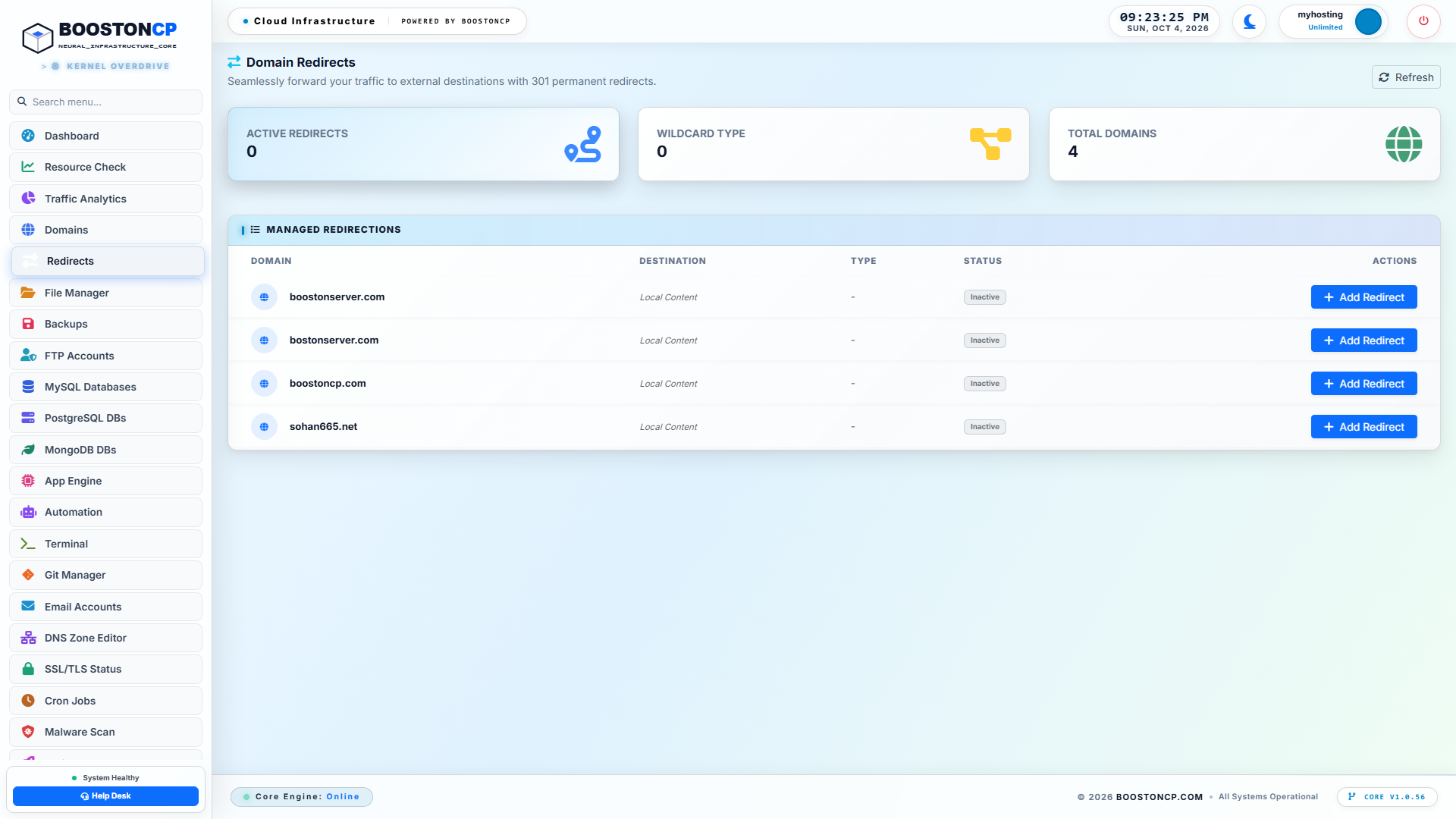 BoostonCP Redirects Management Overview