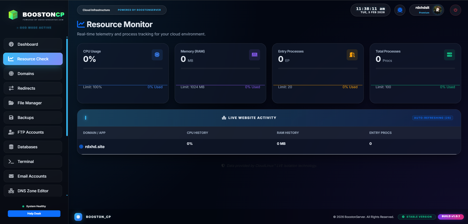 BoostonCP Native Resource Monitor Interface